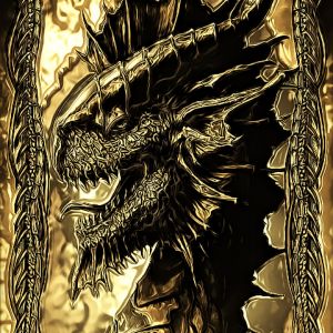 Goldene Drachenillustration
