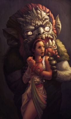 Fantastisches Wesen und Heldin