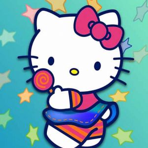 Hello Kitty mit Lutscher