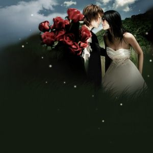 Romantisches Paar mit Rosen