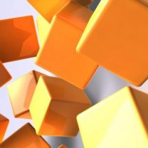 Schwebende Orange Würfel