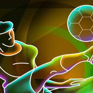 Neon Fußballspieler