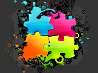Buntes Puzzle-Stück Design