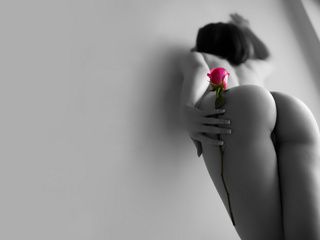 Elegant Nude with Rose