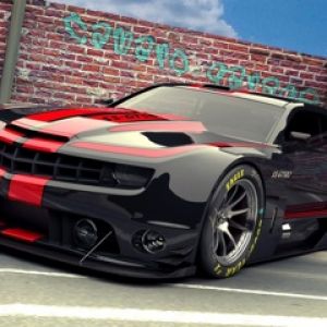 Schwarzes und rotes Sportauto