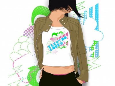 Stylisches Mädchen mit Grafik-T-Shirt