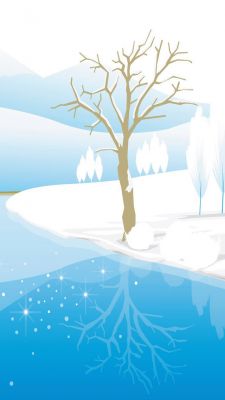 Winterlandschaft mit Reflexion