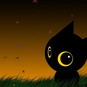 Niedliche Schwarze Katzenillustration