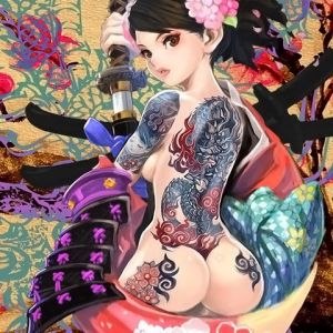 Japanisches Tattoo-Mädchen