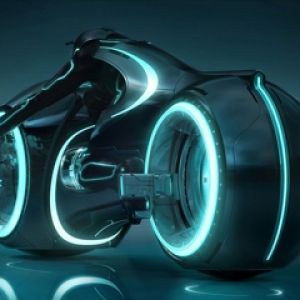 Futuristisches Lichtmotorrad