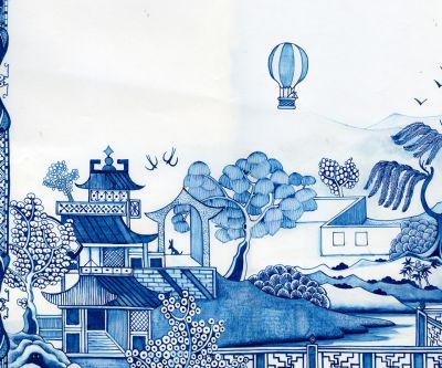 Blaue Landschaftskunst