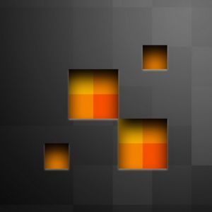 Abstraktes Orange und Schwarz Design