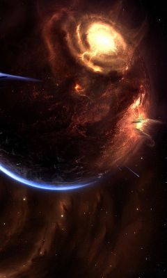 Galaktische Nebel und Planet