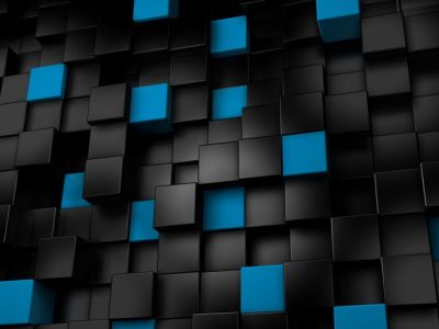 Schwarz-Blaues Würfelmuster