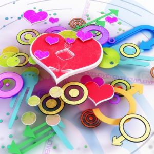 Bunte Liebessymbole