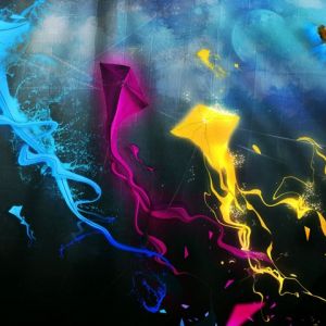 Bunte Drachen am Himmel
