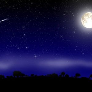 Sternenhimmel mit Mond