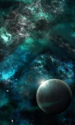 Kosmische Galaxie mit Planet