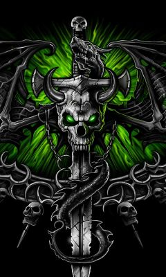 Schädel und Schwert Fantasy Kunst