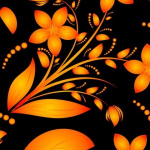 Orangenblumenmuster