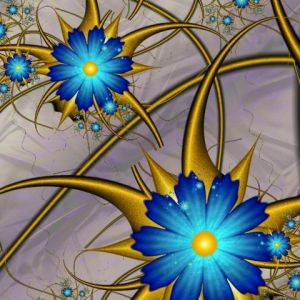 Blaues Blumen Abstraktes Design