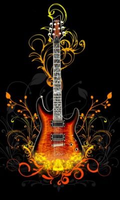 E-Gitarre mit Floralem Design