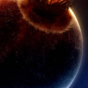 Planeten-Kollision im Weltraum