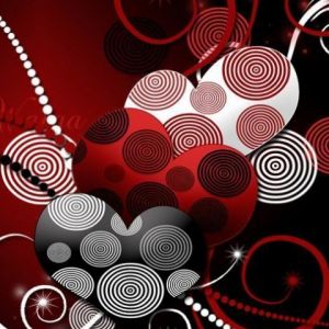 Stylische Rote und Schwarze Herzen