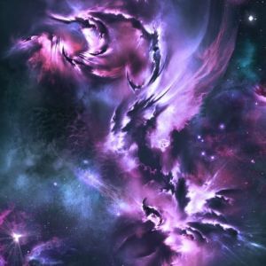 Kosmische Lila Nebel