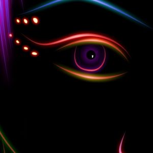 Neon-Augenkunst
