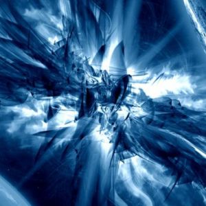 Blaue Abstrakte Weltraumkunst
