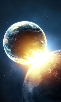 Kosmische Kollision von Planeten