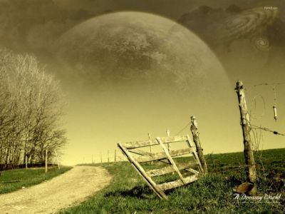 Traumhafte Landschaft mit Planet