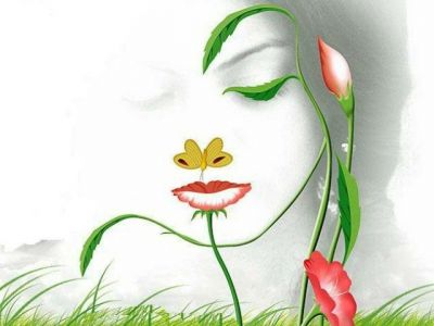 Blumen Gesicht Kunst