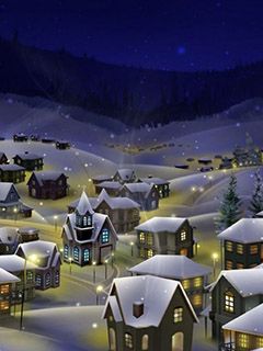 Winterdorf bei Nacht