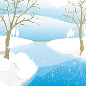 Winterlandschaft mit Fluss