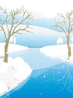 Winterlandschaft mit Fluss - wallpaper preview