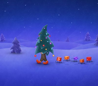 Niedliche Weihnachtsbaum-Illustration