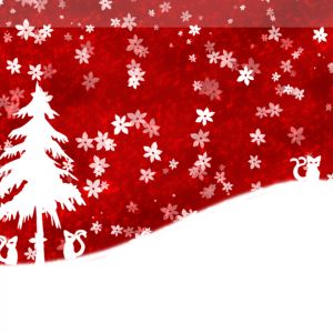Weihnachtskatzen und Baum
