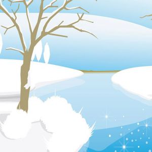 Winterlandschaft mit Fluss