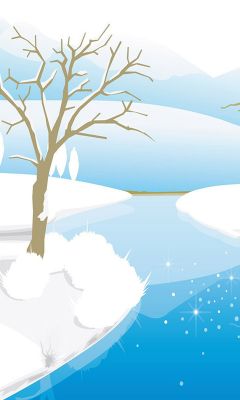 Winterlandschaft mit Fluss
