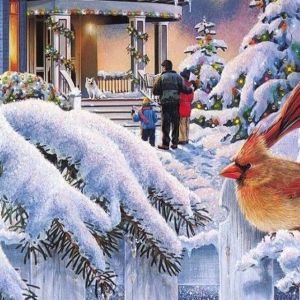 Winterliche Familienszene