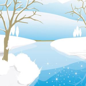 Winterlandschaft mit Fluss