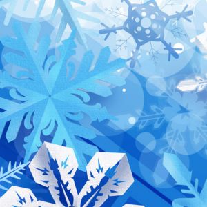 Blaues Abstraktes Design von Schneeflocken