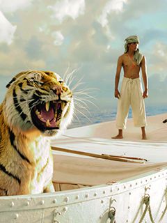Tiger und Junge aus Leben von Pi
