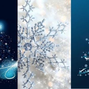 Elegante Weihnachts-Schneeflocken und Baum