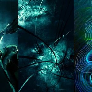 Abstrakte Blaue Muster und Formen