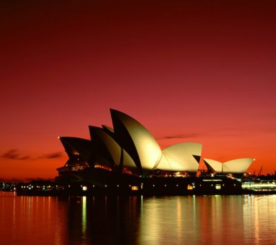 Sydney Opernhaus bei Sonnenuntergang