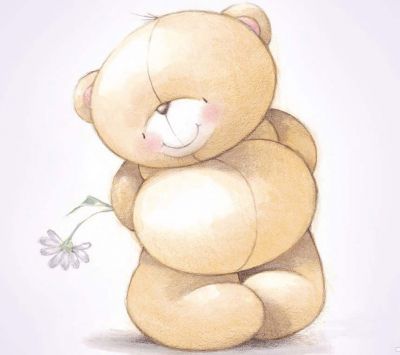 Niedlicher Teddybär mit Blume