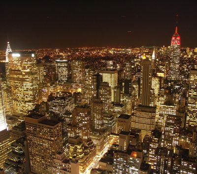 New Yorker Skyline bei Nacht